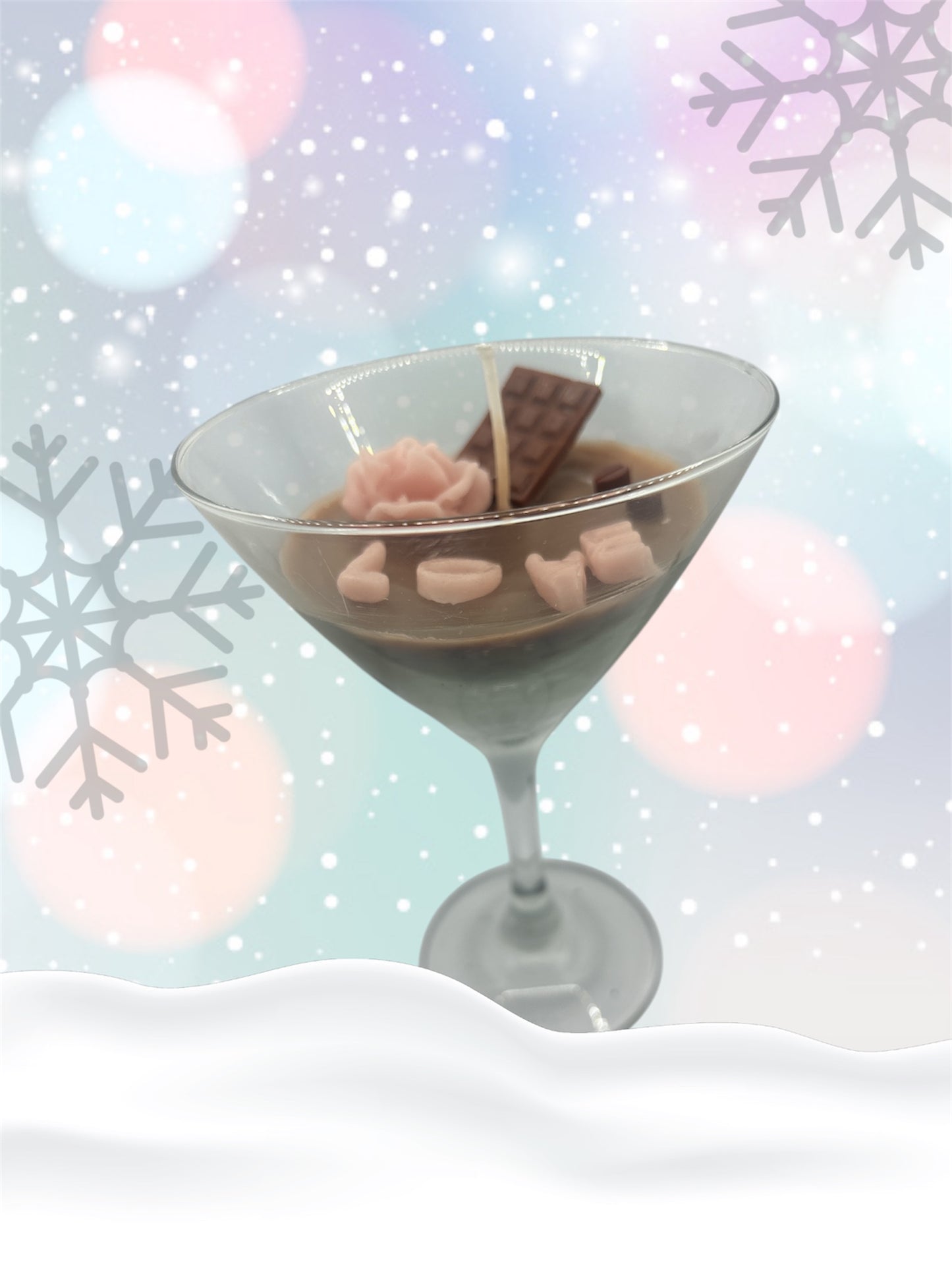 Chocolate espresso, martini candle