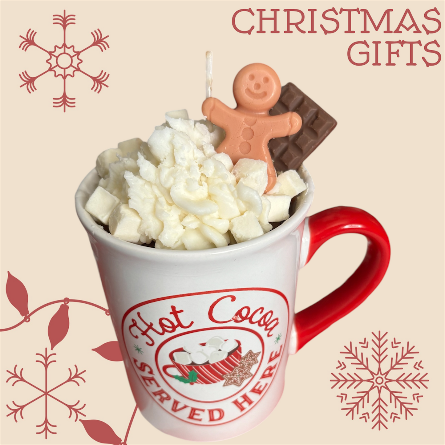 Hot cocoa mug candel