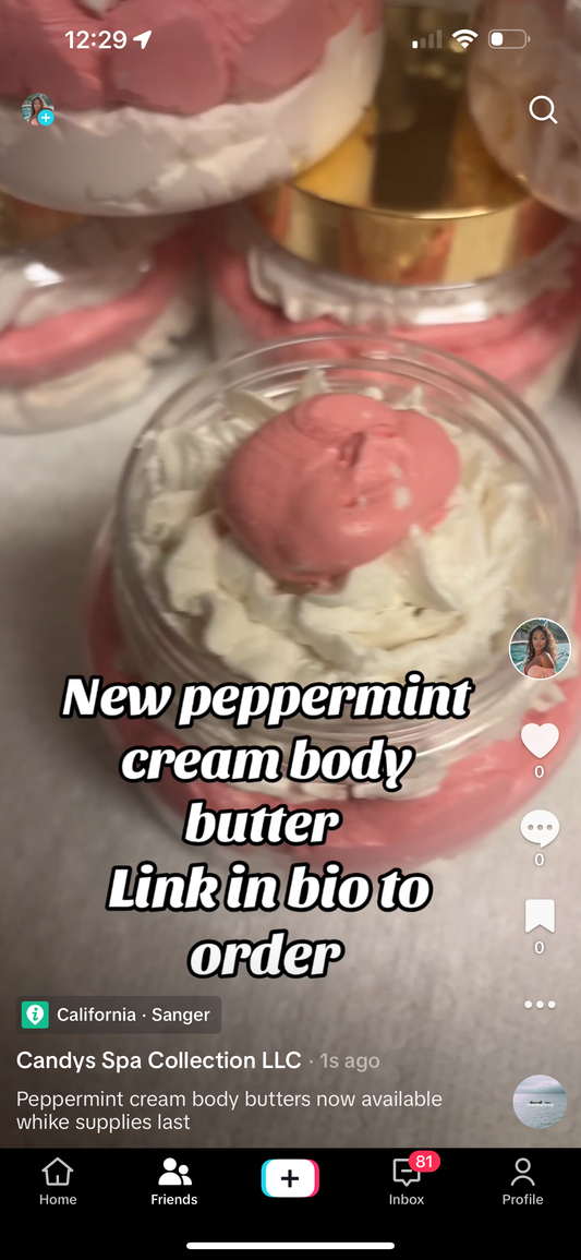 Peppermint cream body butter