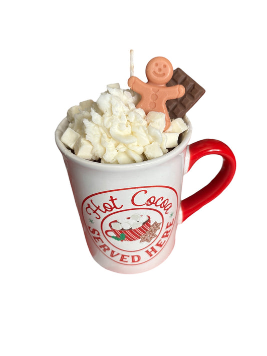 Hot cocoa mug candel