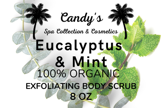 Eucalyptus mint, organic sugar scrub